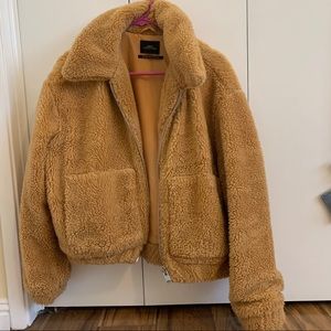 Urban Outfitters tan fluffy teddy jacket